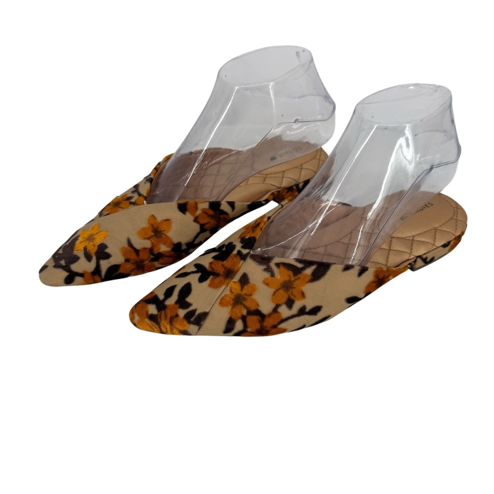 Birdies The Swan Marigold Mules Fabric Floral Pointed Toe Mules 8.5 Flat